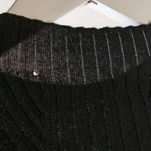 Veronica Beard Moon Black Ribbed Floral Mixed Media Sweater - Picture 6 of 6